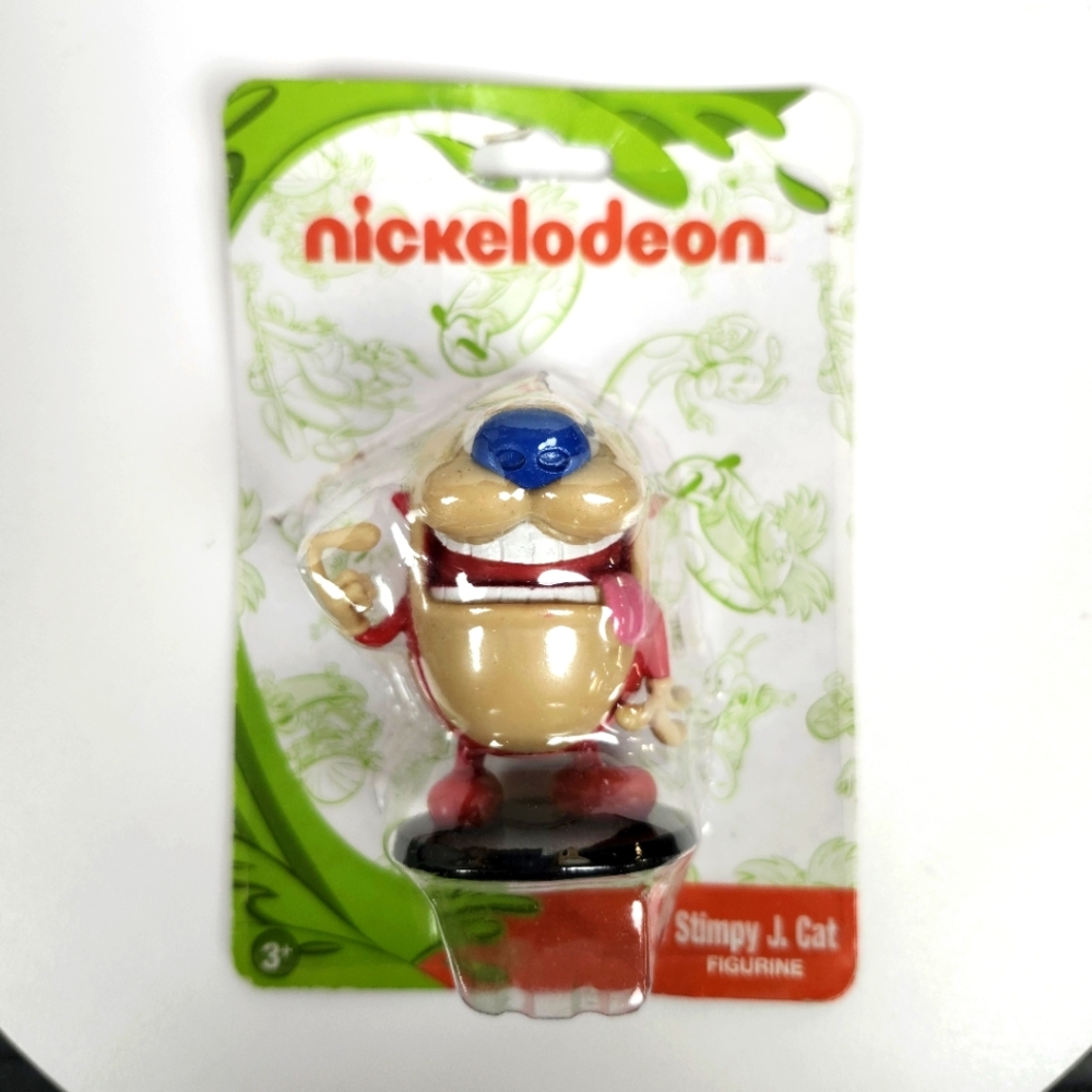Nickelodeon Stimpy J. Cat Micro Figurine Toy Cake Topper New Collectible 2 Inch